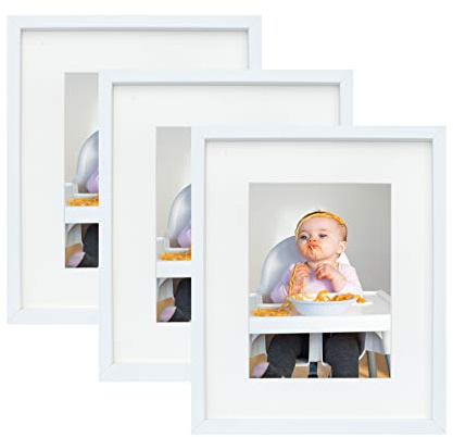 BD ART Set de 3 Marcos 15 x 21 cm con Paspartu para Fotos 10 x 15 cm, Blanco
