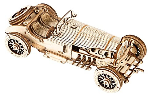 ROBOTIME 3D Holz Puzzle Erwachsene Modellbausätze Grand Prix Auto Selbstmontage Mechanische Konstruktion Handwerk für Kinder, Jugendliche
