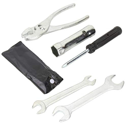 AOTISBAO 6 Pcs Motorcycle Repair Tool Kit Compact Motorcycle Kit Portable Screwdriver Pliers Wrench Spark Plug Sleeves Set for Motorcycle