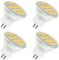 Akynite Focos LED MR11 GU4 12V 4W Luz Calida 3000K, 120°, 400LM, 35mm MR11 35W Halógena Equivalente, CA CC 12V-24V GU4 Foco LED para Campana Extractora Caravana, No Regulable, pack de 4