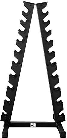 PERFORMBETTER+ PB Strong Professioneller Hantelständer, Hantelablage für Kurzhanteln, Kurzhantelpyramide für 10 Hantel Paare, Stabil und Platzsparend, Farbe: schwarz