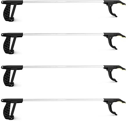 KEPLIN 4 Pack Litter Picker Ergonomic Long Reach Handle 30 Inch (75cm) Garden Tool, Magnetic Pick Up Durable & Sturdy for Picking Rubbish, Weeds, Leaves, Gardening, Elderly & Disabled Multi-use Tool…