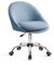 SONGMICS Homeoffice Stuhl, Schminkstuhl aus Baumwoll-Leinen-Mischgewebe, Schreibtischstuhl, Schaumstoffpolsterung, höhenverstellbar, für Arbeitszimmer, Schlafzimmer, blassblau OBG020Q01