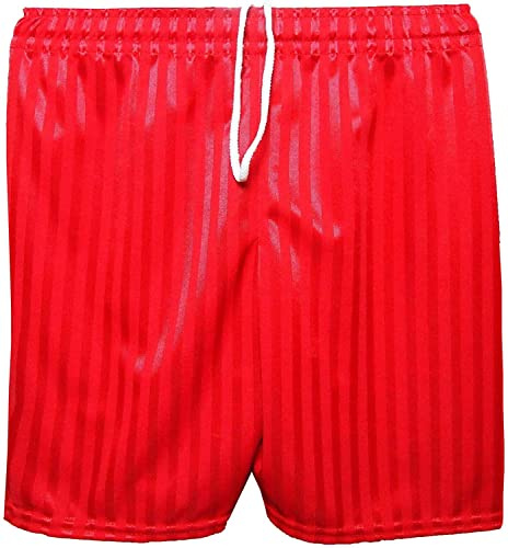 RASH ACCESSORIES Boys Girls Kids Unisex Summer Striped PE Shorts with Drawstring Used Indoor Outdoor Sports Gym Cycling Football 4-5 Years (Red)