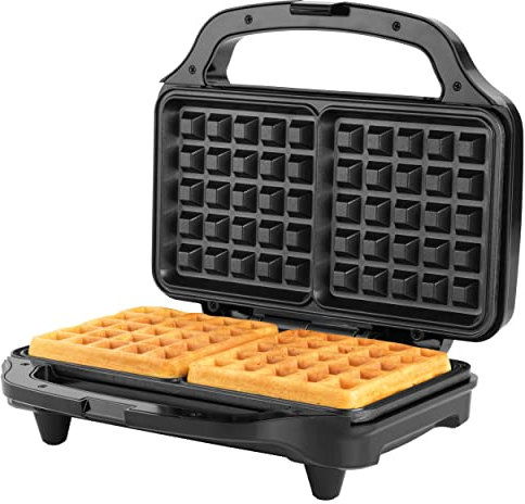 Gofrera Petra PT2249TVDE de relleno profundo, placas XL antiadherentes, asa fría al tacto, gofres estilo americano, cierre de seguridad, 900 W, control automático de temperatura, luces indicadoras