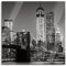 Pixxprint Glasbild, Wandbild auf Echtglas, New York City Skyline bei Nacht, 40x40 cm, inkl. Aufhängung und Abstandshalter
