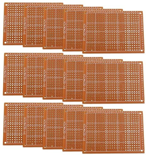 eMagTech 15 Stück Prototyp-Karten für Leiterplatten, Universal, PCB-Karte, doppelseitige Prototyping-Karte, gedruckte Schaltungen, Perfboards, elektrisches Zubehör
