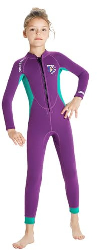 SOUUXIU Traje de Buceo Completo de Manga Larga de Neopreno de 2,5 mm para niños y niñas para bucear en la Piscina de la Playa