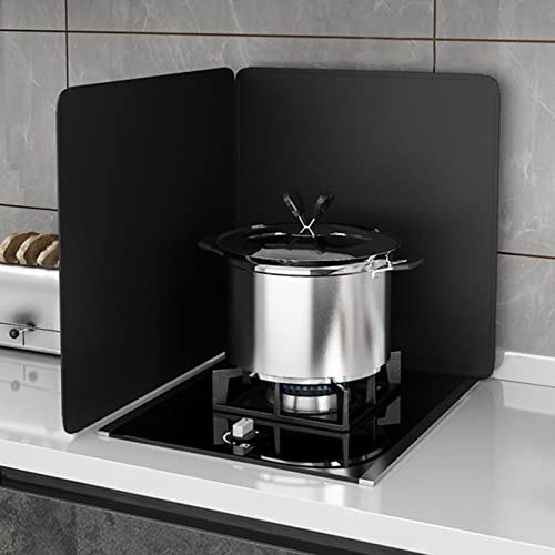 Hoiweqr Protección contra Salpicaduras Plegable, Cubre Salpicaduras De Sartén, Panel De Protección Pared Y Encimera, Acero Al Carbono, Negro, para Cocinas De Gas, Camping, Barbacoas (Size : 50x50cm)