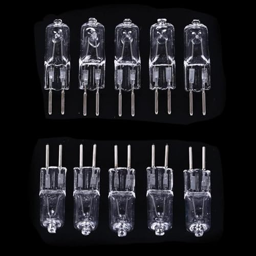 WYLIELAMSH 10pcs GU5.3 Bi-Pin Base Halogen Lamp Beads G5.3 120V Crystal Light Machine Work Lamp Clear Bulbs 120V-50W