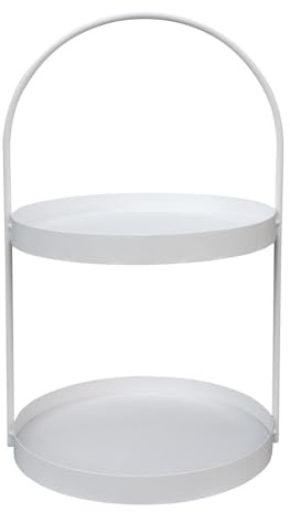 Etagere Marit weiß aus Metall modernes Design H46cm Metalletagere mit Griff