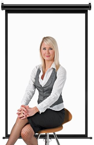 Colingmill Retractable White Backdrop Screen 36.2 x 55 ID Photo Portable Background Roll-up/Pull-Down Background Passport Auto Lock Photographic Backdrop for ID Passport Photos Photography