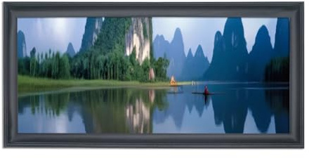 Cornice portafoto panoramica in legno massello, 38 x 66 cm, adatta per poster, pittura, foto di gruppo, puzzle (A23B1526)