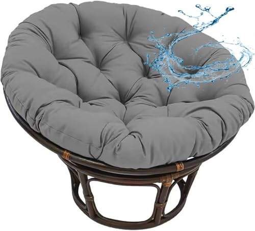 ZZDZW Coussin pour Fauteuil Papasan,Rond,Résistant Aux UV, Imperméable, Extérieur/Intérieur - Grand Coussin De Sol pour Meubles De Jardin Chaise De Balcon(Dark Grey,170cm)