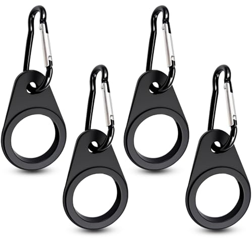 quyueug 4 Pack Silicone Water Bottle Clips - Durable Carabiner Holder for Reusable Bottles,Portable & Safe for Travel, Gym, School