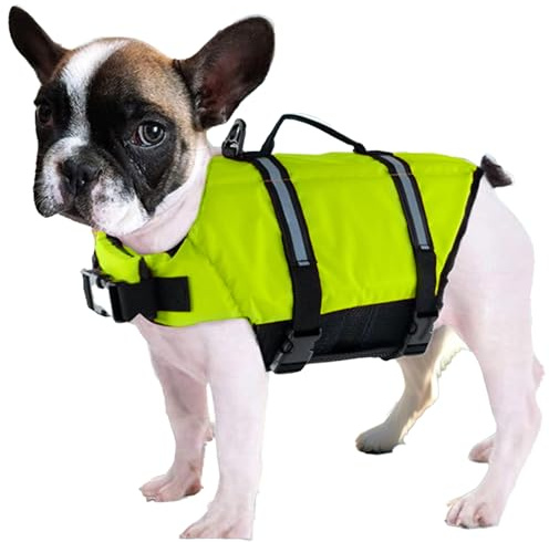 Tuxxjzm Hundeschwimmweste, hoher Auftrieb, reflektierende Hundeschwimmweste zum Schwimmen, Verstellbarer Badeanzug für Hunde, klein, mittel, groß, Bootfahren, Wassersport, See, Dock, Outdoor