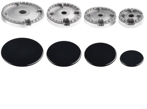 Spislock brännare kronlock kit 1 set ersättning för gasbrännare kompatibla med de flesta gasspisar (platt)