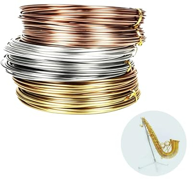 Pinpulux 0.8mm Aluminium Craft Wire 100ft(20 Gauge) Circular Colored Aluminum Bendable for Jewellery Making Sculpting Armature Modelling Floral Wrapping DIY Metal Wire(Silver Copper Gold)