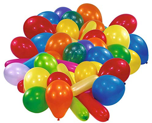 Amscan 9196 - Latexballons Formen und Farben, 10 Stück, farbig sortiert, Luftballon
