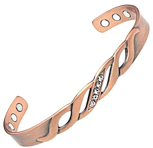 Kerdynelle Bracelet jonc en cuivre massif avec 6 aimants - Shania