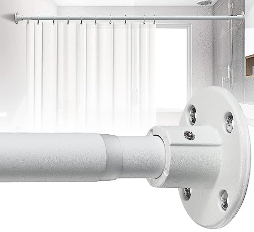 Duschstange 70-230cm, Spannstange Ausziehbar Duschvorhangstange Weiß Matt für Badezimmer, Fenster, Kleiderschrank