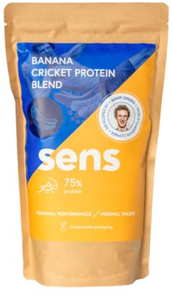 SENS Protein Pulver, Bananen Eiweißpulver by Adam Ondra, Proteinpulver ohne Laktose und Zuckerzusatz, Grillen Protein Shake mit Insekten-Eiweiß