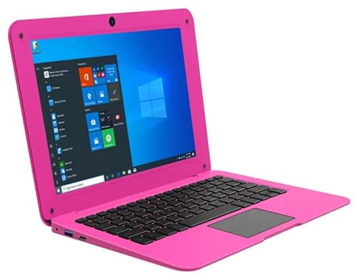Mini netbook per notebook Windows 10 da 10,1 con 6 GB di RAM 64 GB SSD PC ultra sottile con mini PC Bluetooth Wi-Fi integrato,Pink-6GB+64GB