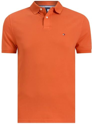 Tommy Hilfiger Herren Poloshirt Kurzarm 1985 Regular Fit, Orange (Brilliant Orange), S
