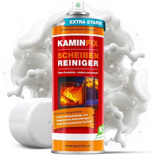 Kaminscheibenreiniger - Kraftvoller Kaminglasreiniger & Ofenglasreiniger für porentiefe Sauberkeit auf Glas & Metalloberflächen Kaminglasreiniger extra stark Kaminreiniger Scheibe (2, Dosen)