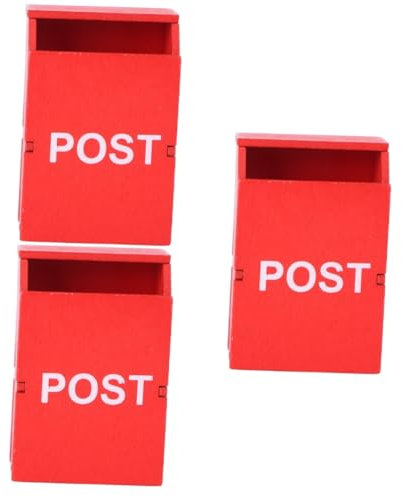 DIYEAH 3pcs Vintage Mini Mailbox for Boys and Girls Dollhouse Decor Miniature Miniature Mailbox Mini Scene Prop