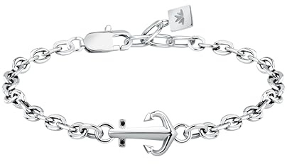 Morellato Bracciale Uomo in Acciaio, Cristalli, Collezione VERSILIA, Ancora - SAHB21