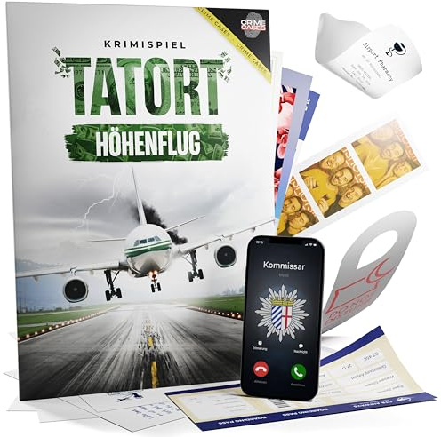CRIMECASES Mordfall lösen Spiel: Tatort Höhenflug I Krimispiele für Erwachsene für 1-6 Personen ab 14 Jahren I Detektiv Spiel für Zuhause | Cold Case Rätselspiel I Krimi Escape Games