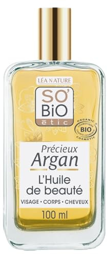 SO'BIO ETIC – Huile Sèche Multi-Usage Nourrissante, Argan & Rose de Damas Bio, Texture Légère (100mL) - lot de 2 - Vendu par Lot