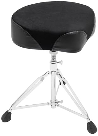 KKVUIIFF - Schlagzeughocker, Gepolsterter Trommelstuhlsitz, Hocker Höhenverstellbar, für Musikunterrichtsräume, Friseursalons, Schlagzeugübungen, 48 x 32 x 21cm