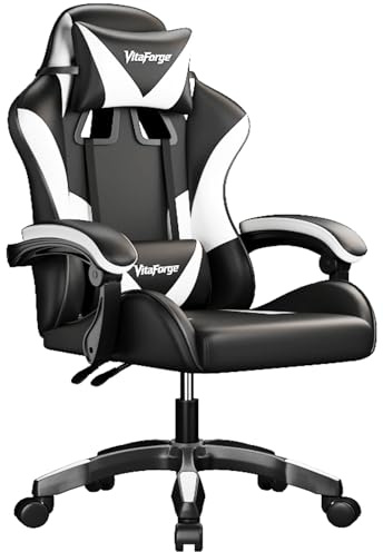 EaseZen Silla de Juegos/Oficina, con Soporte Lumbar dinámico, Altura y reposabrazos Ajustables, giratoria 360°, Silla de Juego Acolchada, Adecuada para el hogar y la Oficina