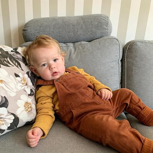 RXDOLL Realistisk reborn-babydockor småbarn pojke 71 cm stor storlek återfödd småbarn dockor mjuk trasa kroppsviktad babydocka som ser verklig ut småbarn docka med blont hår