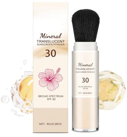 Mineral Sunscreen Setting Powder, SPF 30, polvere fissante naturale per la protezione solare, minerale con finitura opaca, controllo dell'olio e lunga durata, trucco in polvere impermeabile