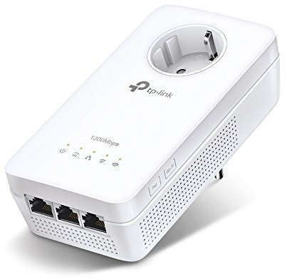 TP-Link TL-WPA8630P AV1300 Wi-Fi Netzteil mit 1300Mbps Powerline Adaptern (300 Mbps in 2,4 GHz und 867 Mbps in 5 GHz, 3 Ethernet-Ports, integrierter Stecker)