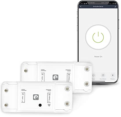 Garza Smart - Pack x2 Controlador Interruptor Inteligente Wifi integrado, Programable, Control por voz y app, Alexa/Google, Wifi 2.4GHz, Blanco