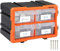 Organisateur pour outils plastique transparent 29,5x19,5 x16cm boîtes rangement 8 compartiments tiroirs caisse vis incluses atelier garage