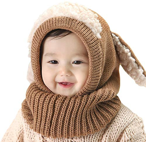 AIDIER Cagoule d'hiver pour Bébé Fille et Garçon - Mignon Animal - Bonnet, Écharpe en Tricot - Chaud - Cache Oreilles - Chapeaux pour Enfant 9 à 48 Mois - Ski, Snowboard, Balaclava, Casquette
