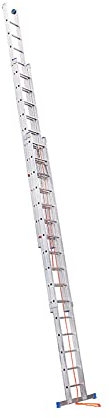 Echelle coulissante à Corde Professionnelle 3 Plans 3x14 échelons 10m en alu Hailo Trio