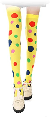 Acan Collant da clown gialli per giovani e adulti, accessori per costumi per carnevale, Halloween o altre celebrazioni. 165/180 cm