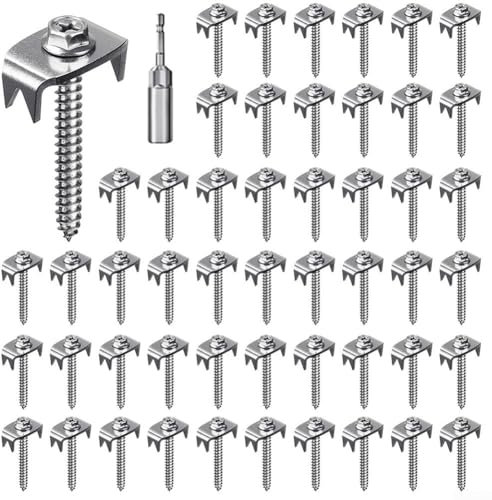 Zilimontt Solución de fijación de acero inoxidable, 50 clavos de valla en forma de U para instalaciones seguras de madera y alambre, grapas de valla de alambre, clavos de fijación en forma de U