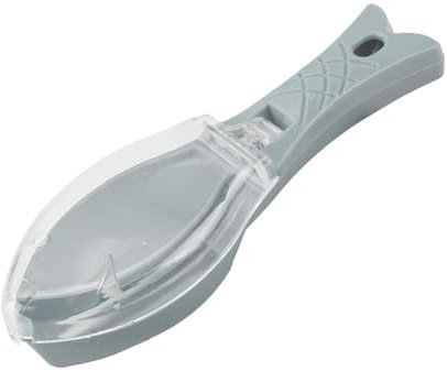 Tabanzhe Pescas limpias, cepillo raspador de piel de pescado, removedor de raspador de piel de pescado, limpiador de escamas de pescado de plástico con cubierta, herramientas de cocina (azul)