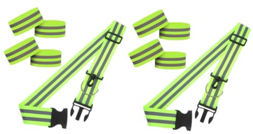 YARNOW 2 Sätze Reflektierende Sportausrüstung Bizepsbänder Riemen Sichtweite Männer Reflective Tape reflektorbänder sweatbelt laufendes Reflexband Fitnessarmbänder Nylon Light Green