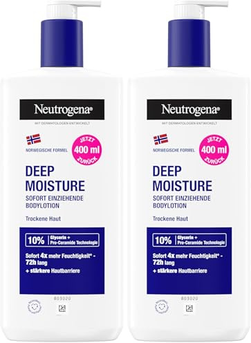 Neutrogena Deep Moisture Sofort einziehende Bodylotion 400ml (Packung mit 2)