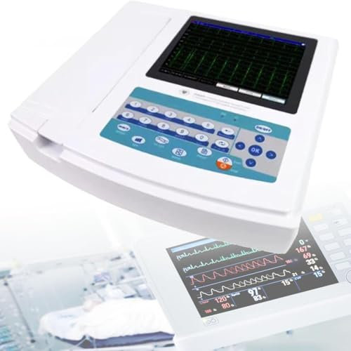 Portable ECG/EKG Monitor with Touch Screen, 12-Lead Digital Heart Health Device for Home Use, Includes PC Software for Medical and Vital Sign Monitoring