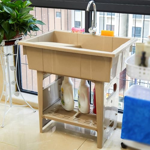 Lavandino autoportante con rubinetto e lavabo, ideale per lavanderie, esterni, cantine e stazioni di lavaggio del garage