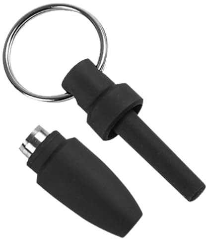 Générique Porte-clés en Acier Inoxydable et Silicone Noir Compact Poinçon à Cigare pour Percer le Capuchon Outil Pratique pour Amateurs de Cigares